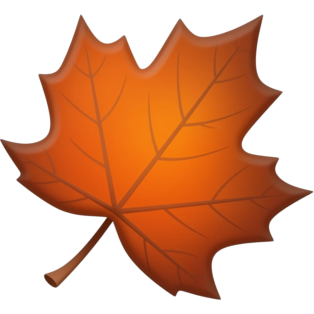 A reddish maple leaf emoji