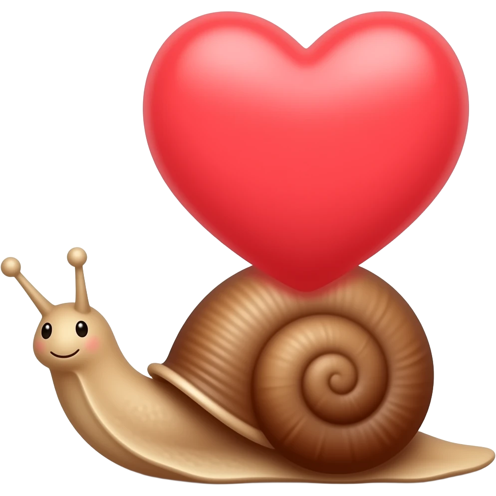 Small tiny snail with huge heart on his back emoji