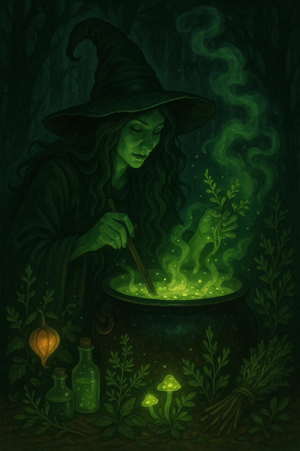 green witch cooking potion emoji