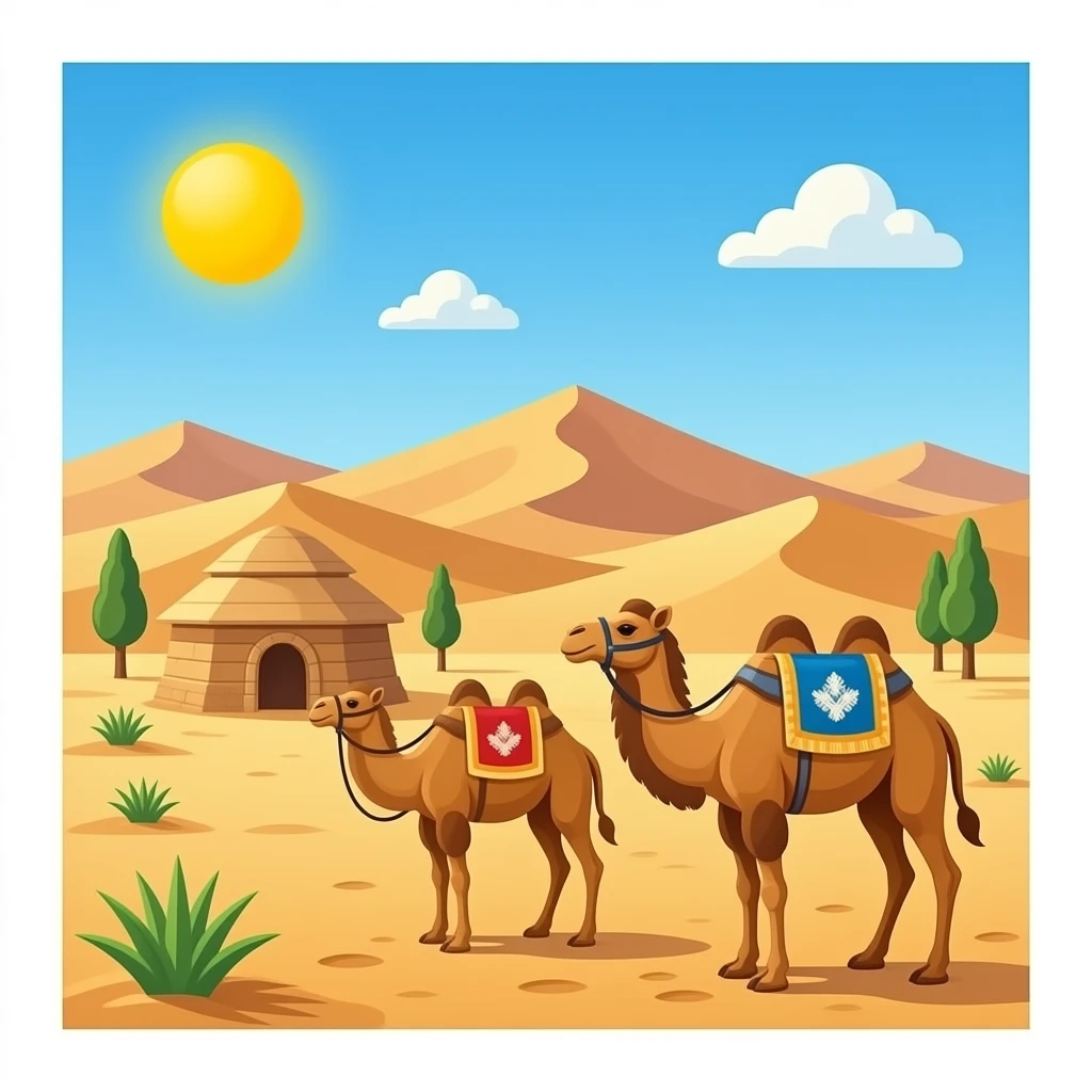 SILK ROAD STOP WITH CAMELS emoji
