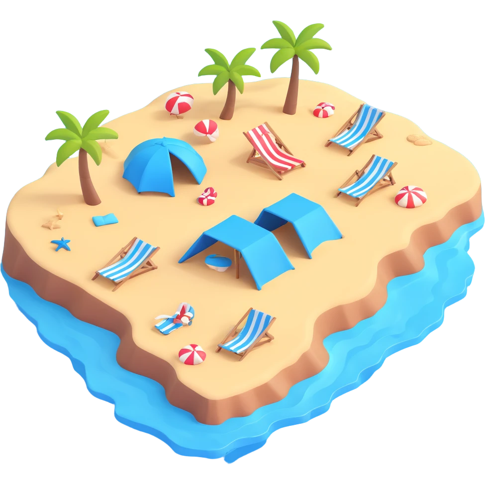 Seating at beach emoji