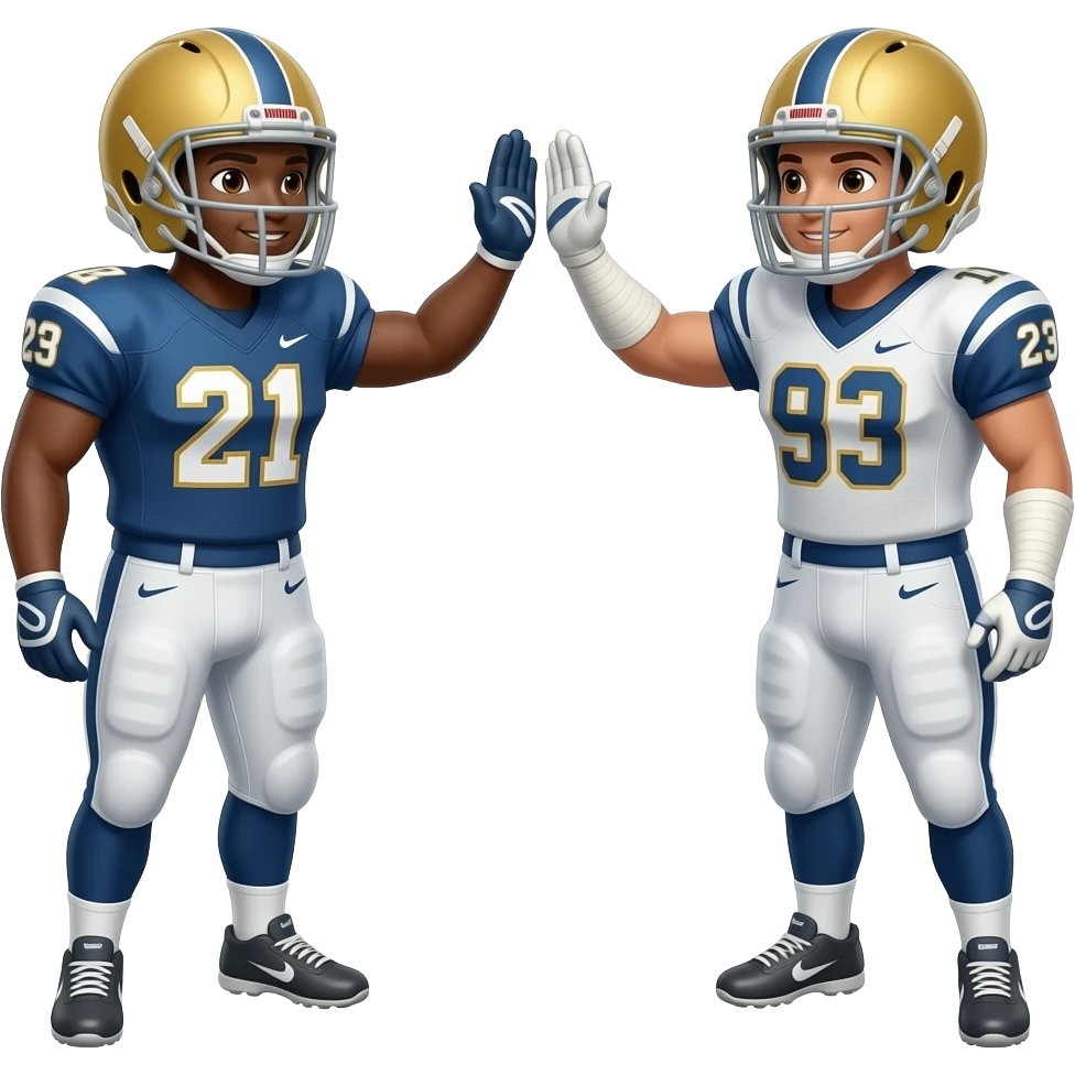 football player high fiving emoji