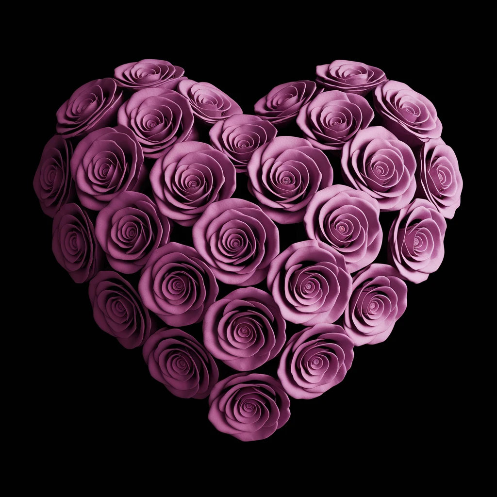 realistic heart with dark roses emoji