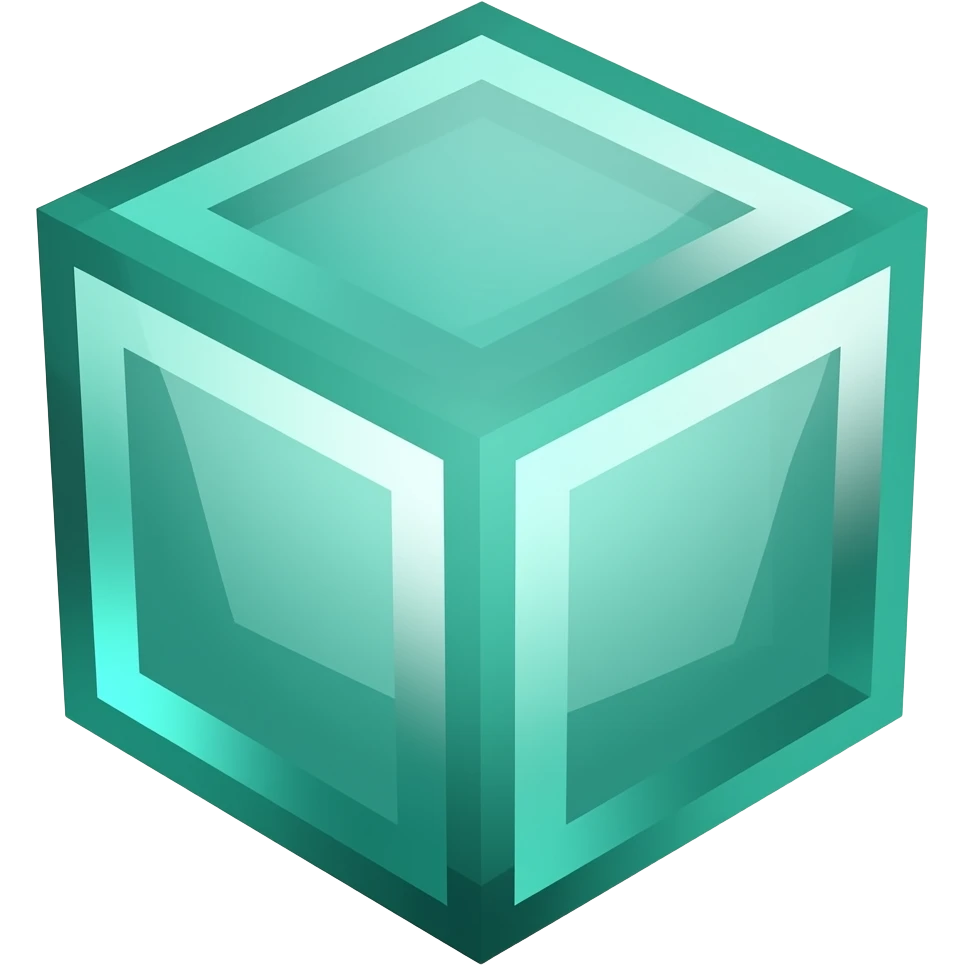 Minecraft Diamond Block 3d image with exact like minecraft emoji