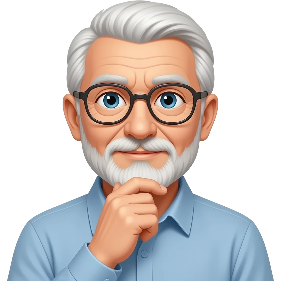 old man thinking with finger on head emoji