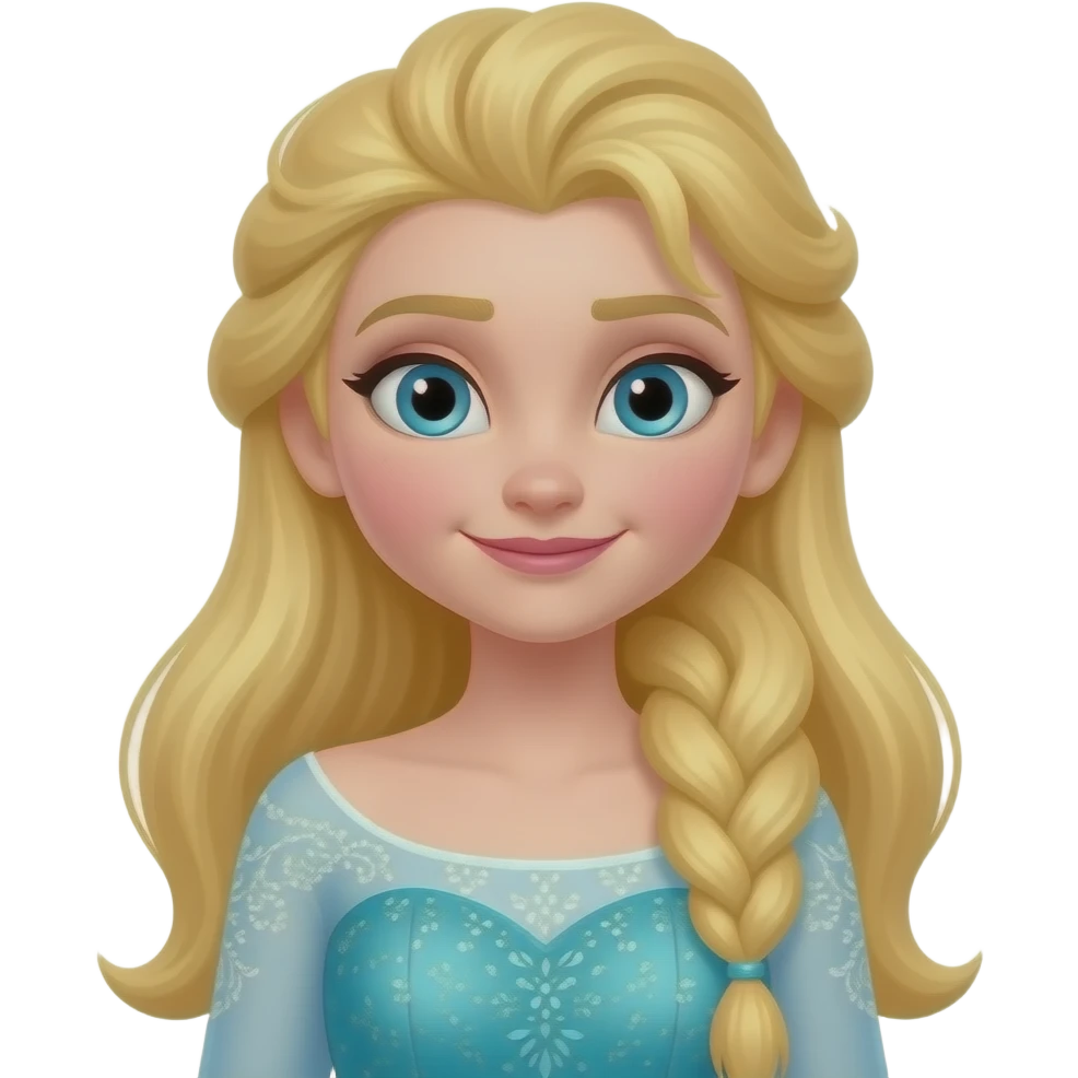 A character with long flowing blonde hair, wearing a turquoise dress emoji