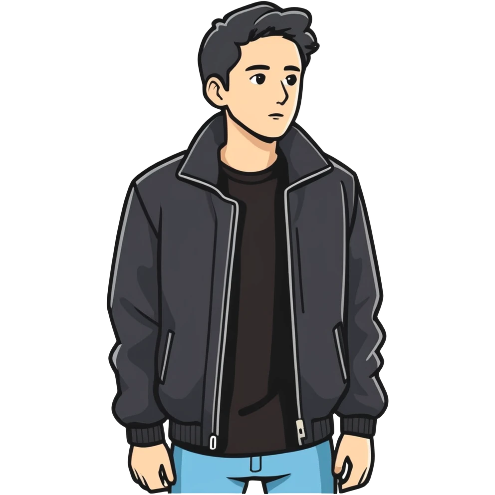 stylish man in black jacket emoji