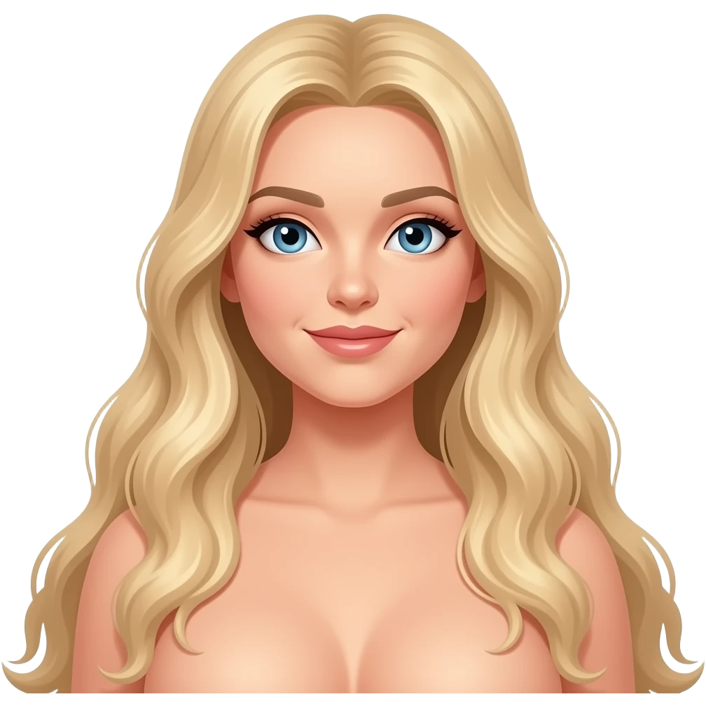 dünya kadar kocaman açık göğüslü çok uzun saçlı sarışın  kadın  emojisi emoji