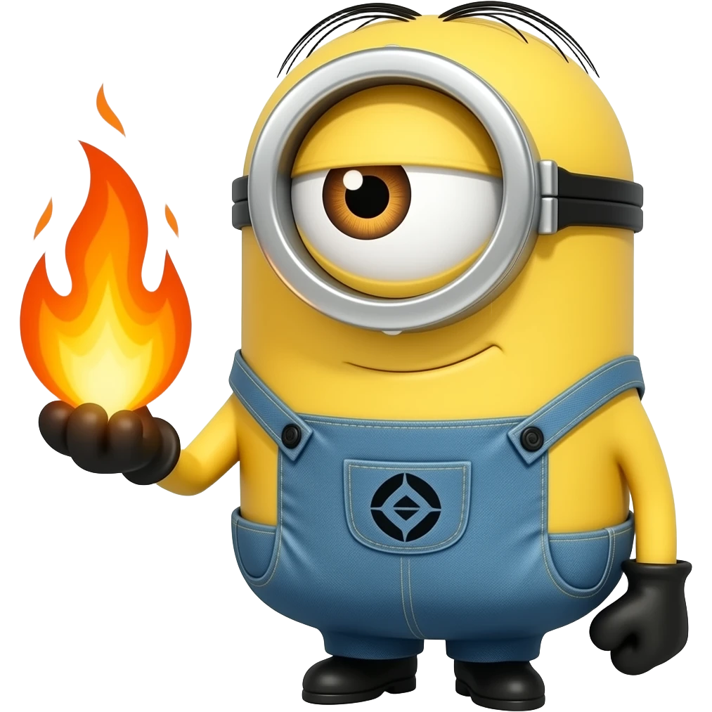 Minions MALIGNO FOGO BRANCO emoji