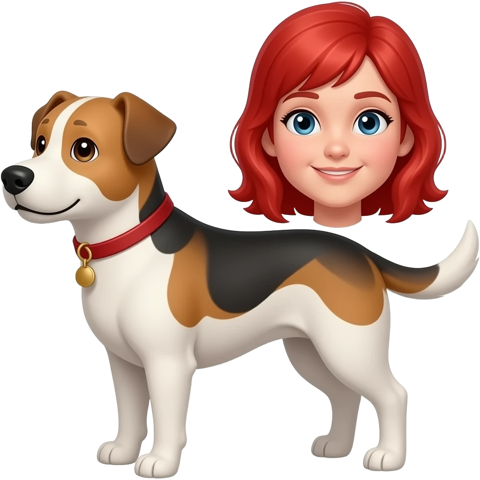 este perrito con una humana pelirroja emoji