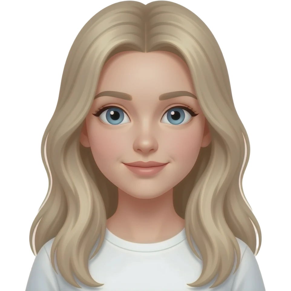 девушку с светлыми длинными  волосами и светлыми глазами emoji