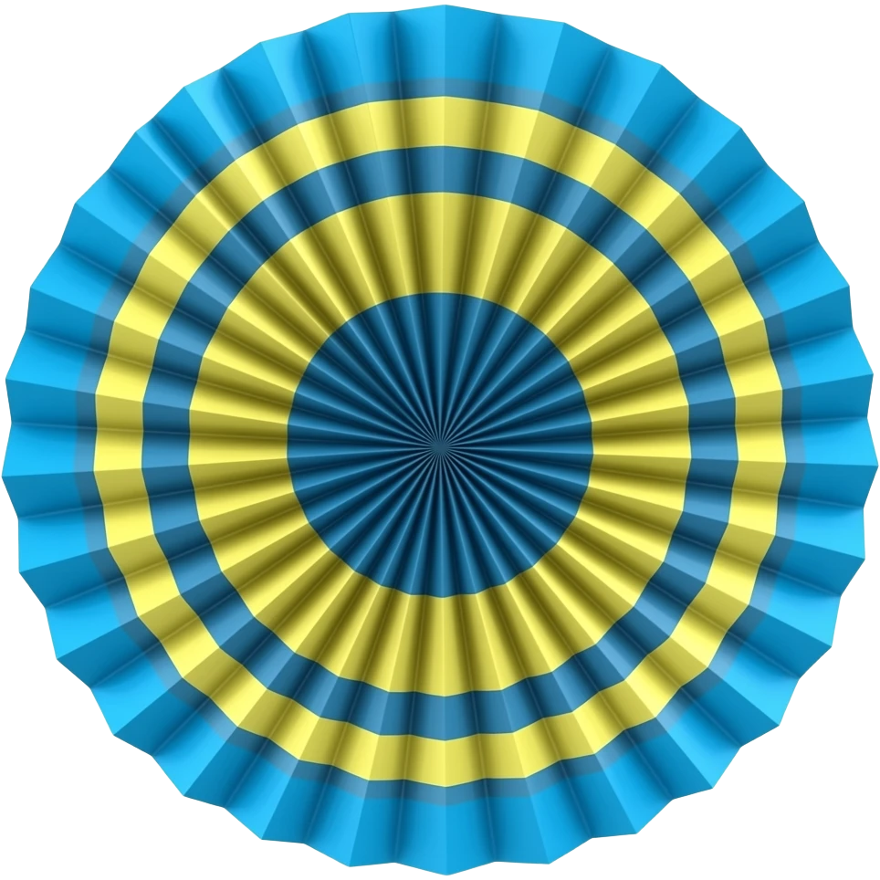 blue yellow Paper fans / rosettes inspired by Barbie colour palette emoji