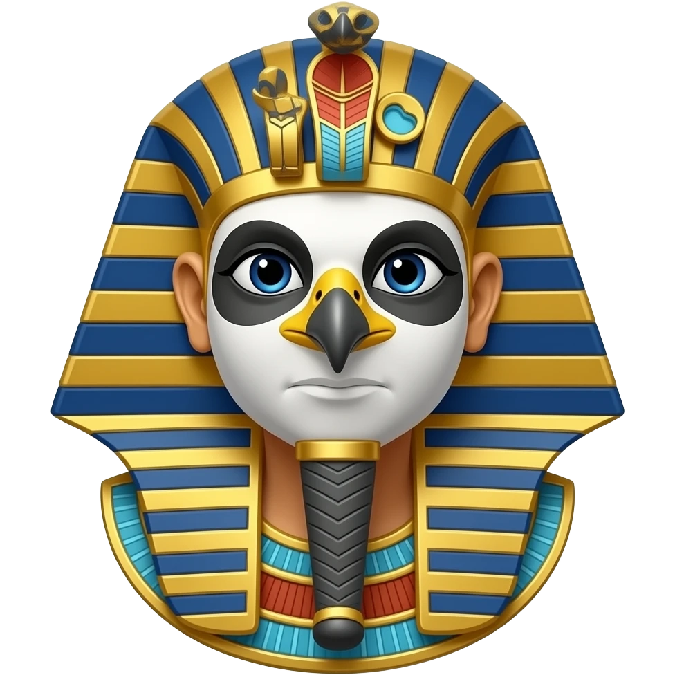 man with falcon face and feather nemes emoji
