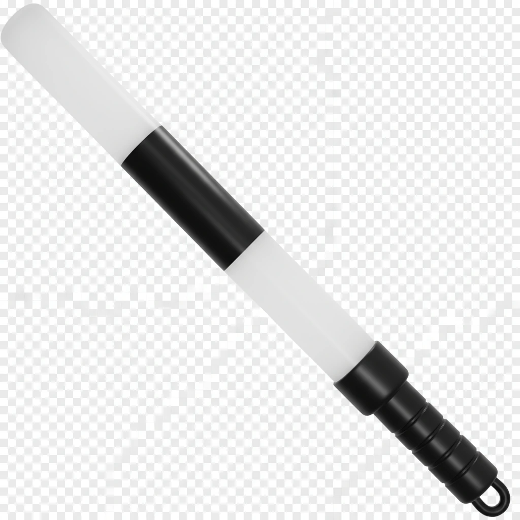 Используя слегка мультяшную, но при этом объемную стилистику cгенерируй жезл ДПС, прозрачный фон emoji