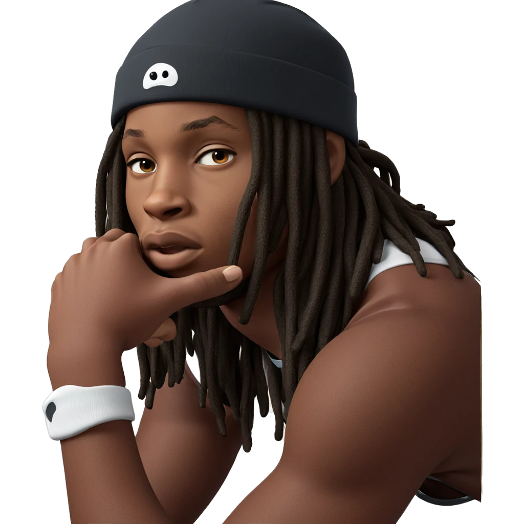 thoughtful boy in beanie emoji