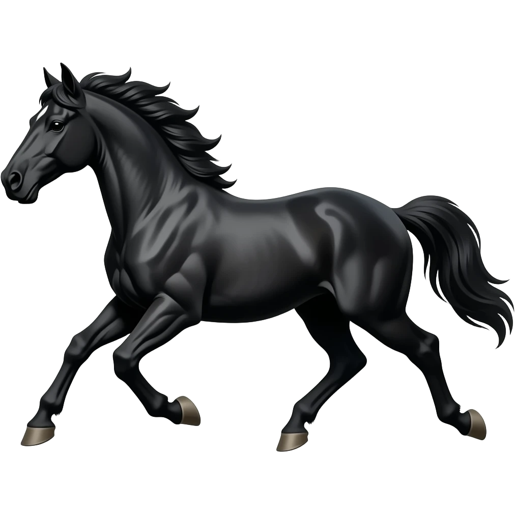 Black horse runn dangerous emoji