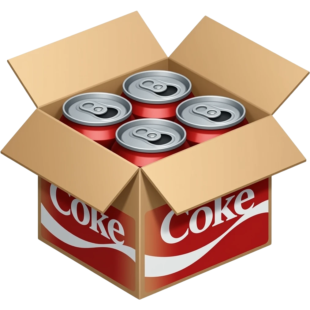 Box of diet coke cans emoji