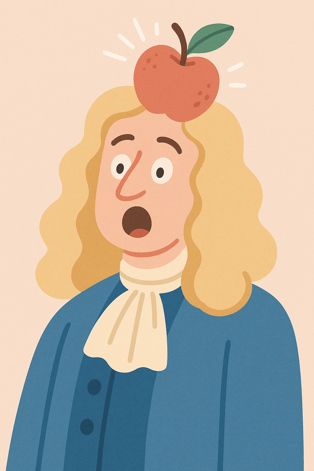 Исаак Ньютон получает яблоком по голове emoji