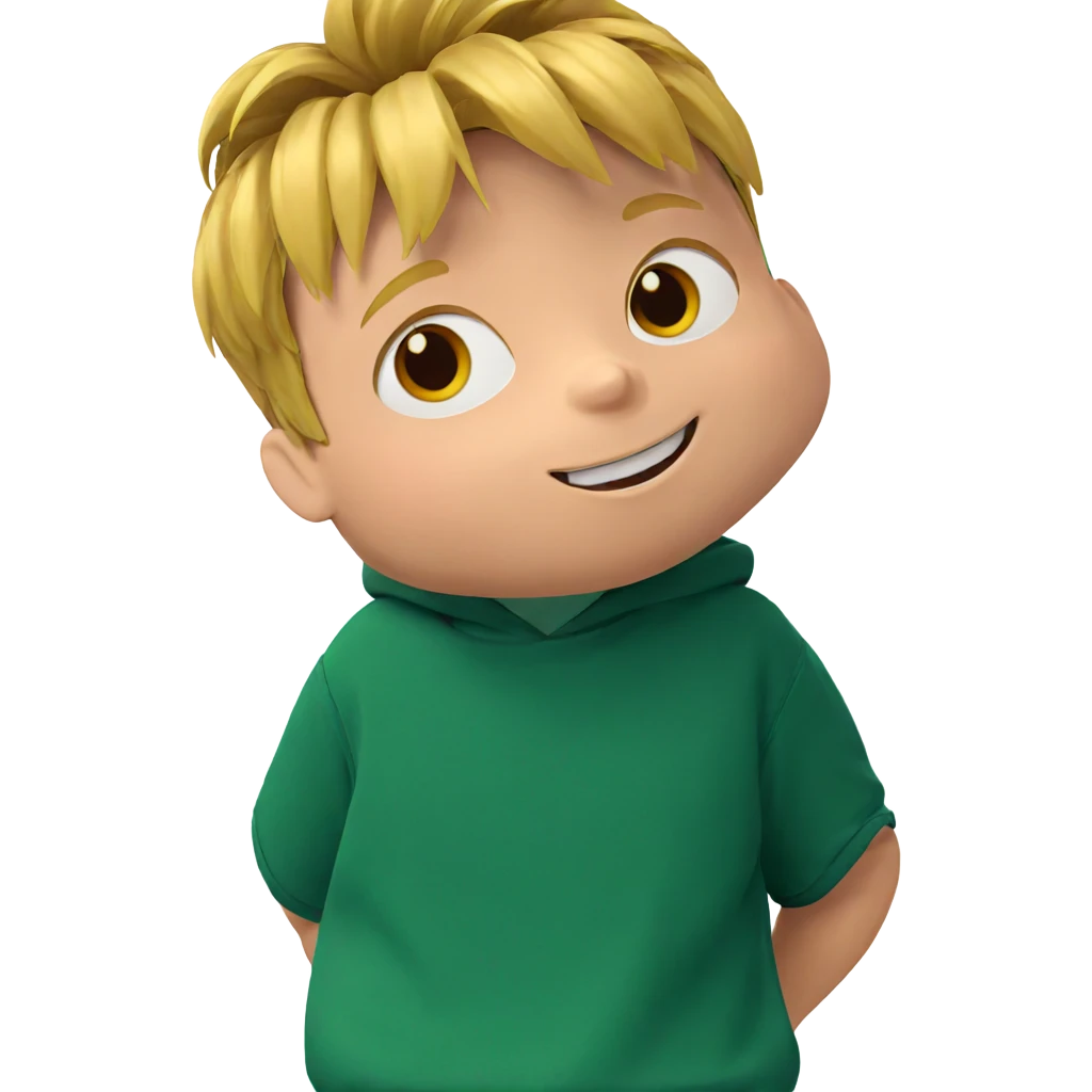 blonde boy smiling on white emoji