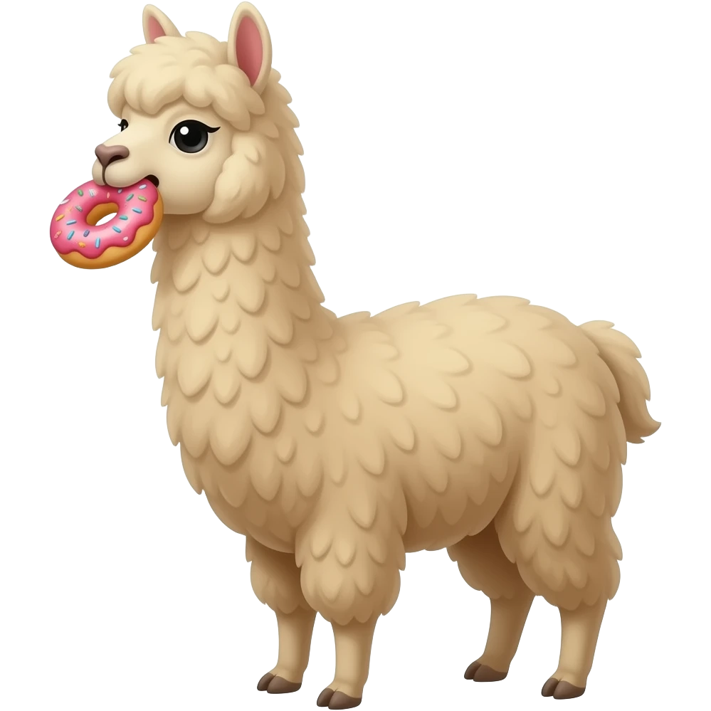 alpaca eating donut emoji