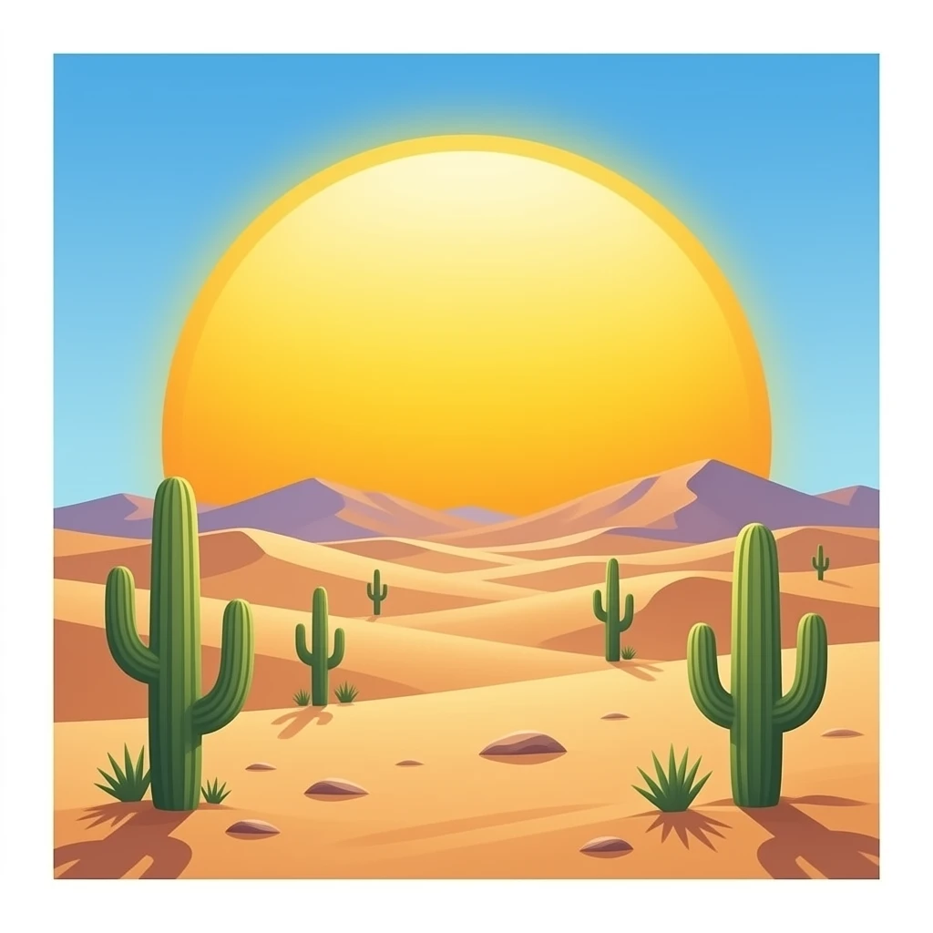 The sun is exactly on the horizon emoji