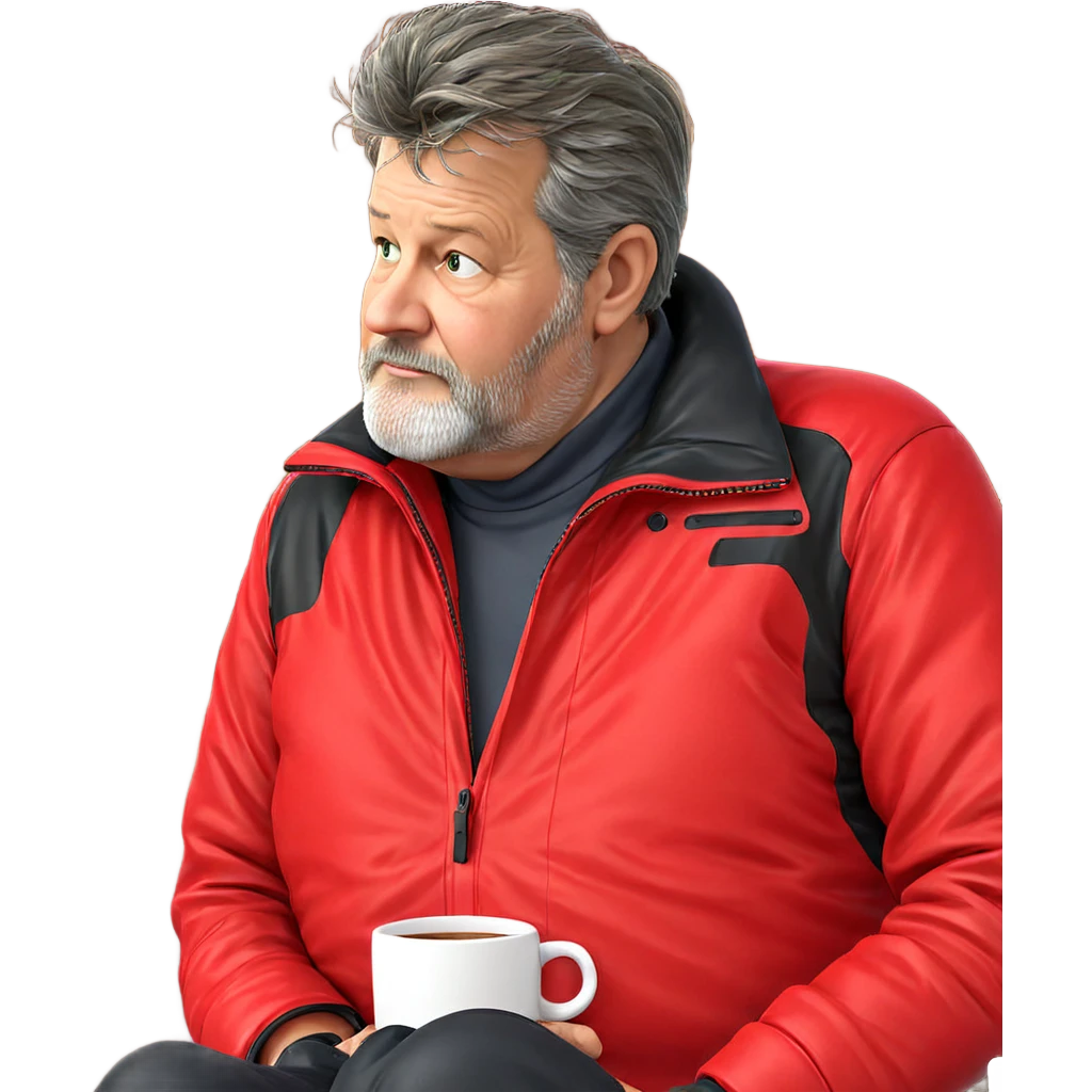 old man in red jacket emoji