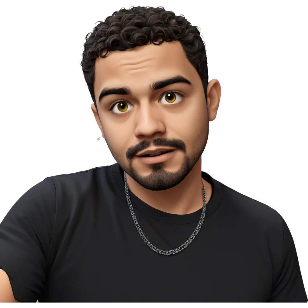 bearded guy in black shirt emoji