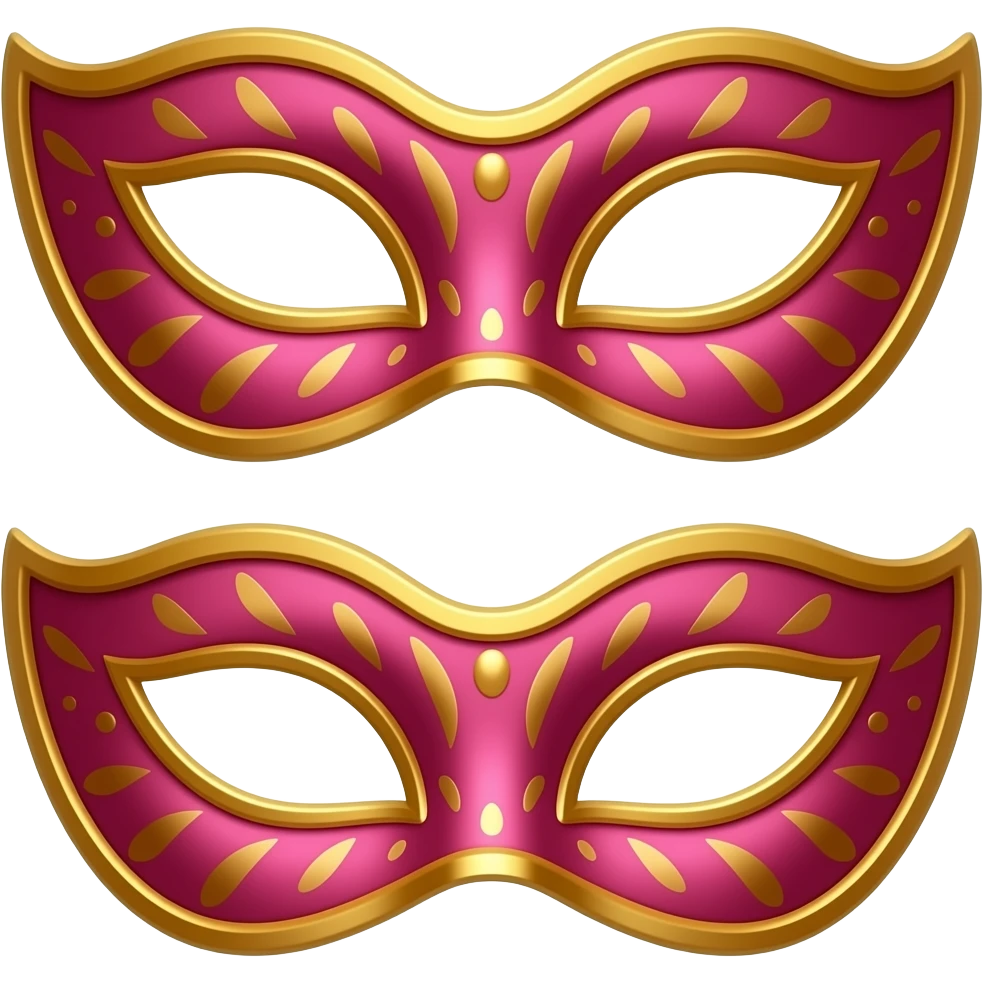 pink and gold theatrical masks emoji