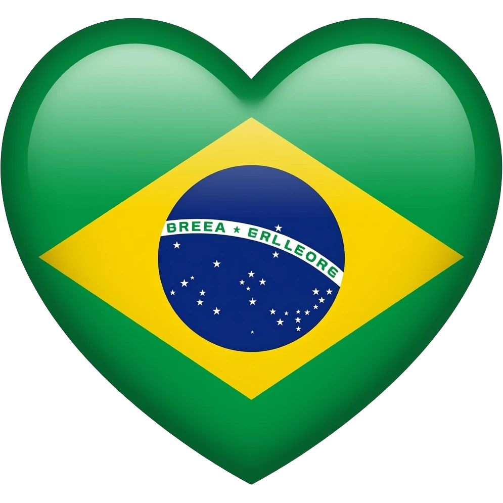 Coração com bandeira do Brasil emoji