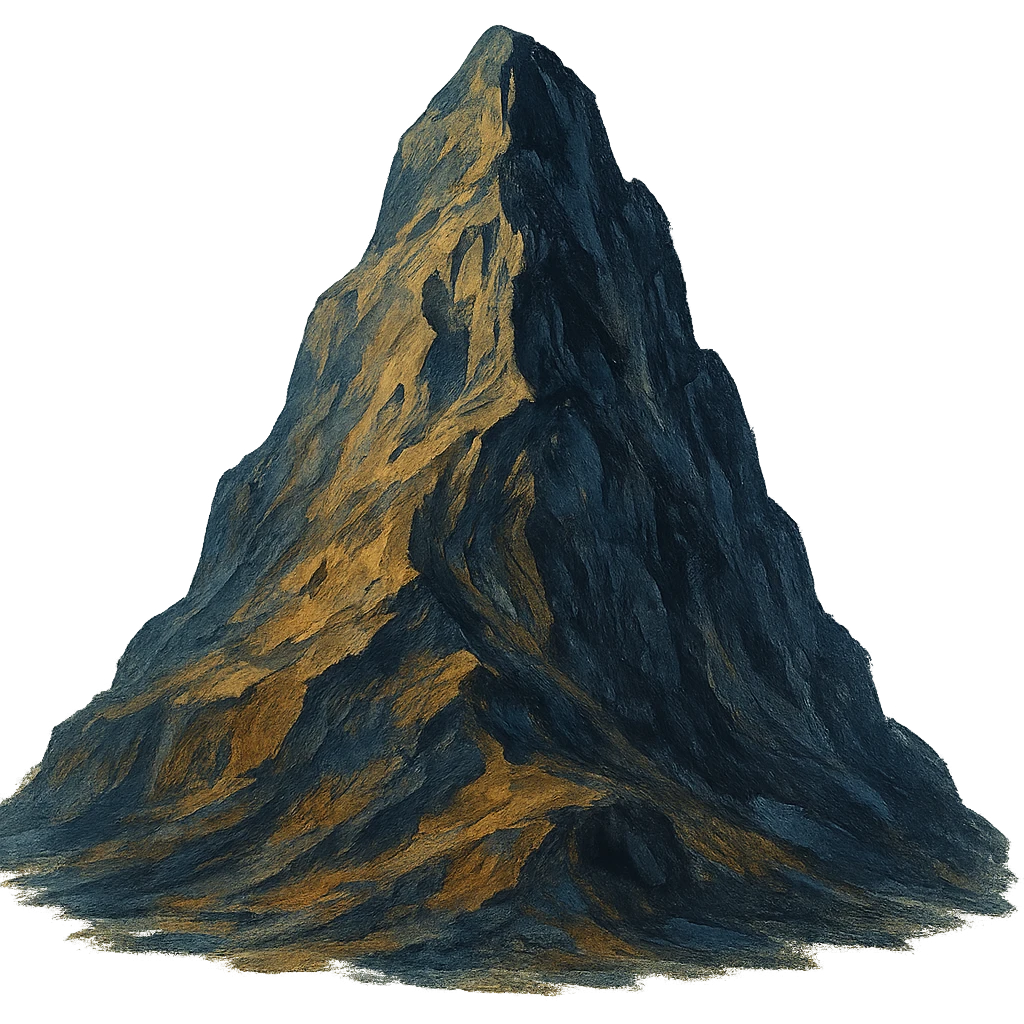 sturdy mountain, symbolizing strength and resilience, distinct artistic style emoji