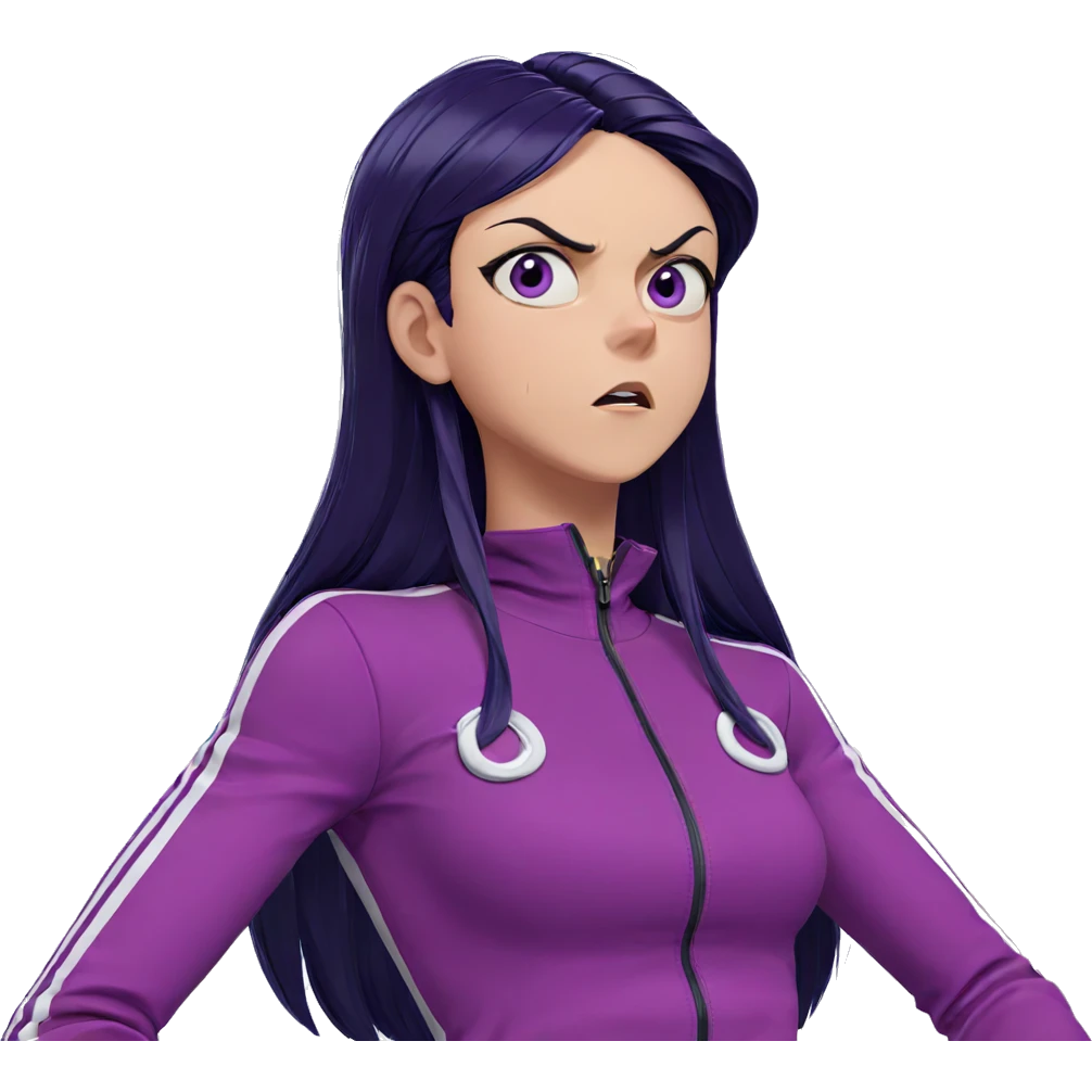 girl with purple eyes frowning emoji