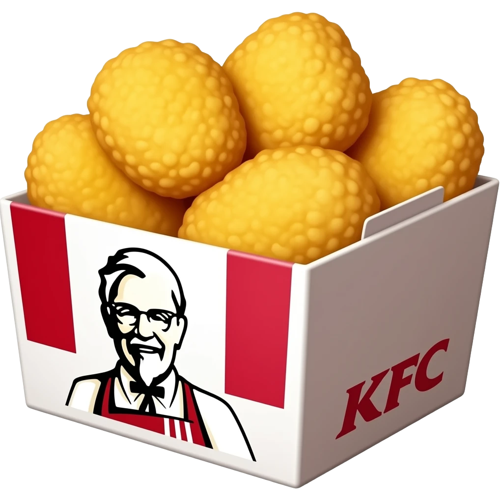 kfc box full of chicken bites emoji