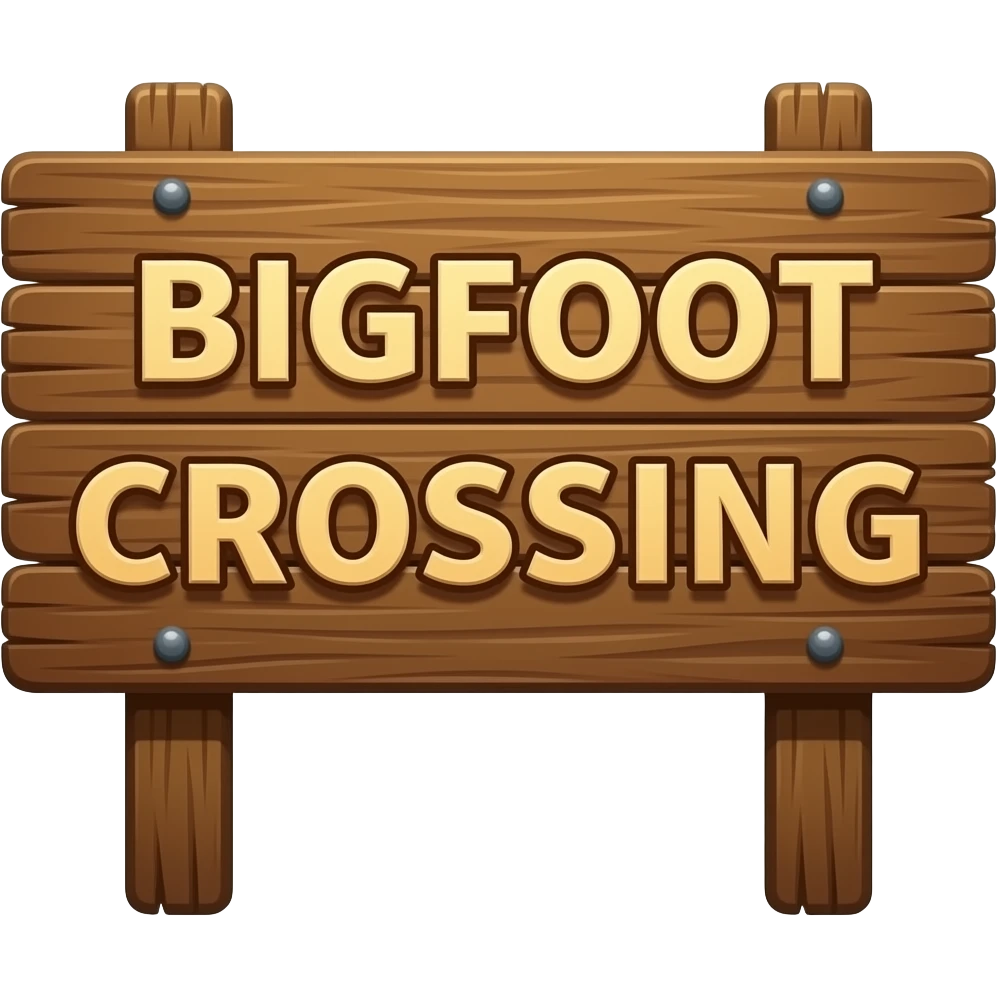 Bigfoot crossing sign emoji