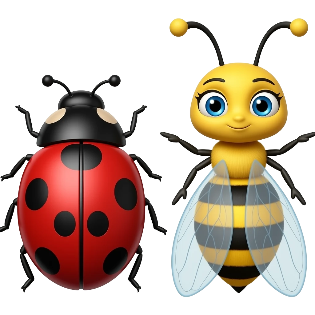 Ladybug and queen bee from miraculous emoji