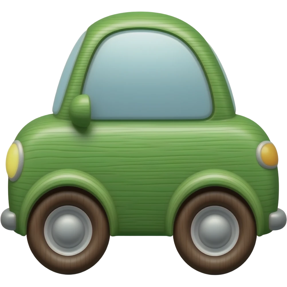 Wooden green car emoji