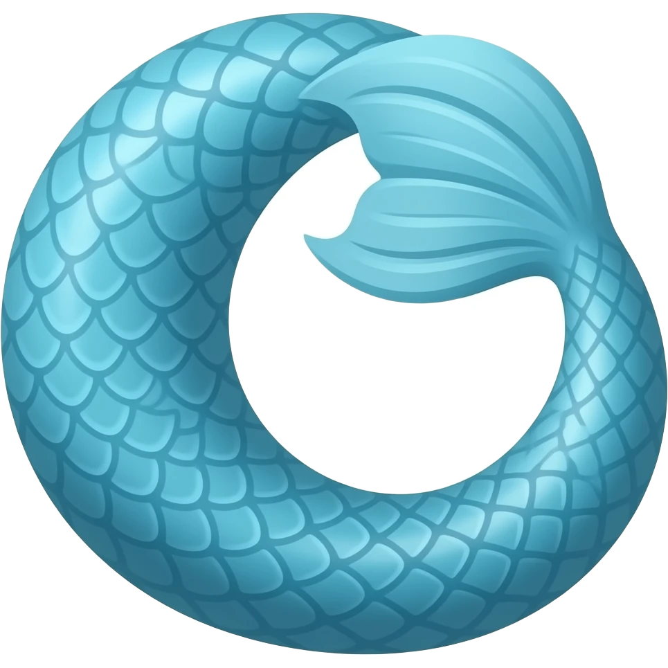 A very long #B8FFFF mermaid tail whole  rat  shaped bulging a #B8FFFF mermaid tail emoji