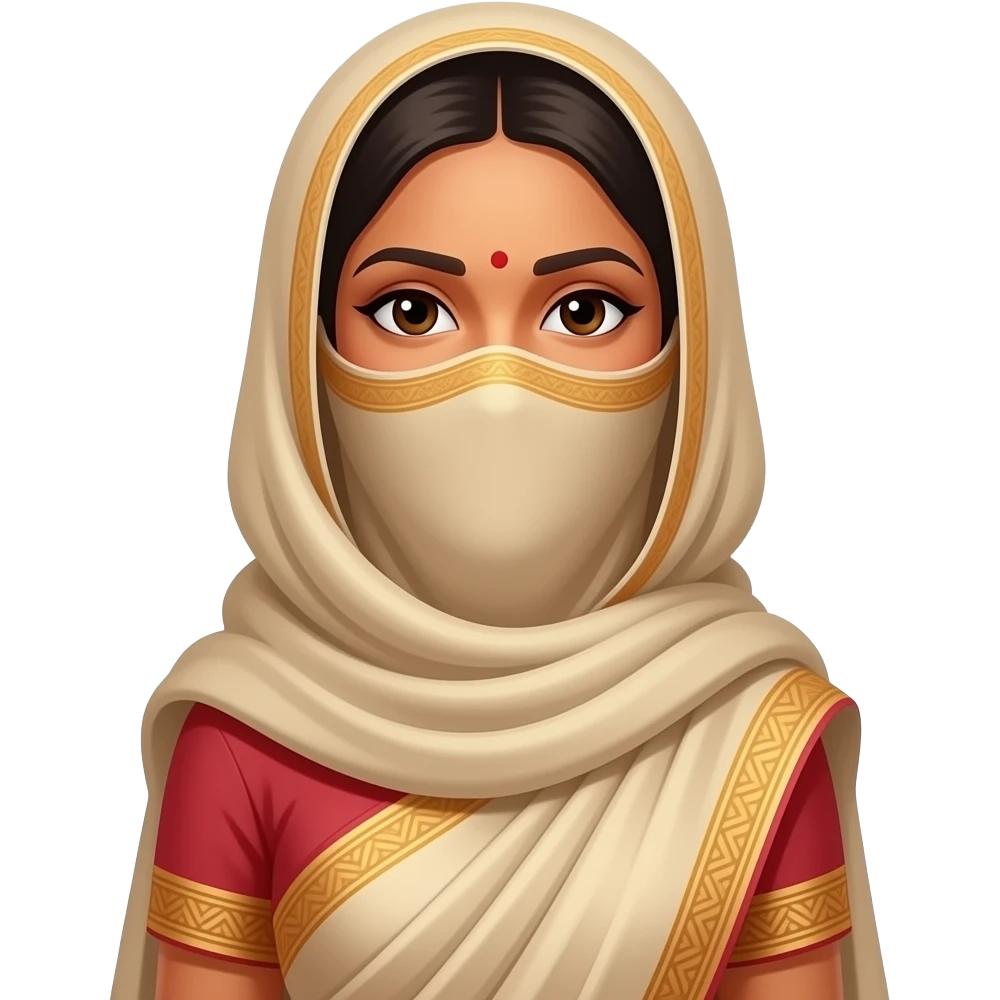 Indian women whose face covered in sareeor dhupatta emoji