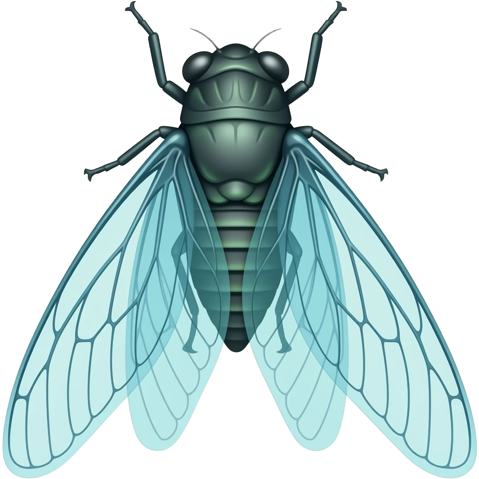 X-ray x ray x ray Blue blue and green and green x-ray of a realistic a flying wings spread out, wings spread out cicada; emoji
