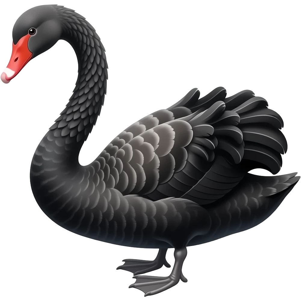 Black color swan  emoji emoji