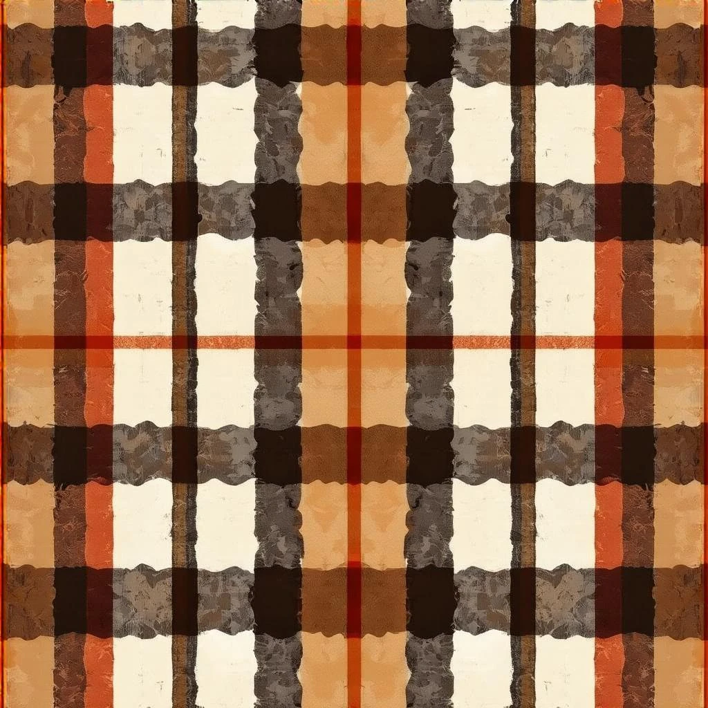 cozy autumn plaid pattern, flannel fabric texture, brown orange red, rustic fall background, soft textile look emoji