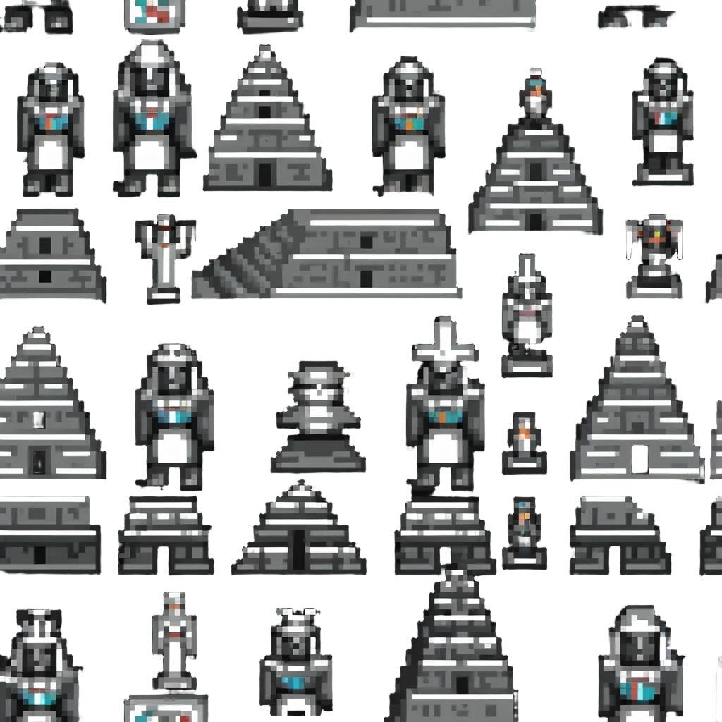 Toltec pyramid of Tula with statues emoji