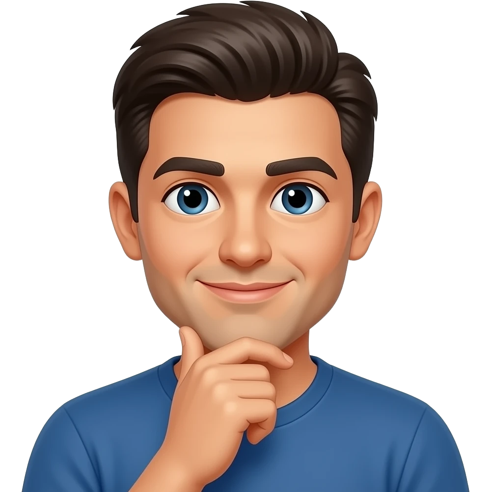 latin young dad and guy thinking emoji