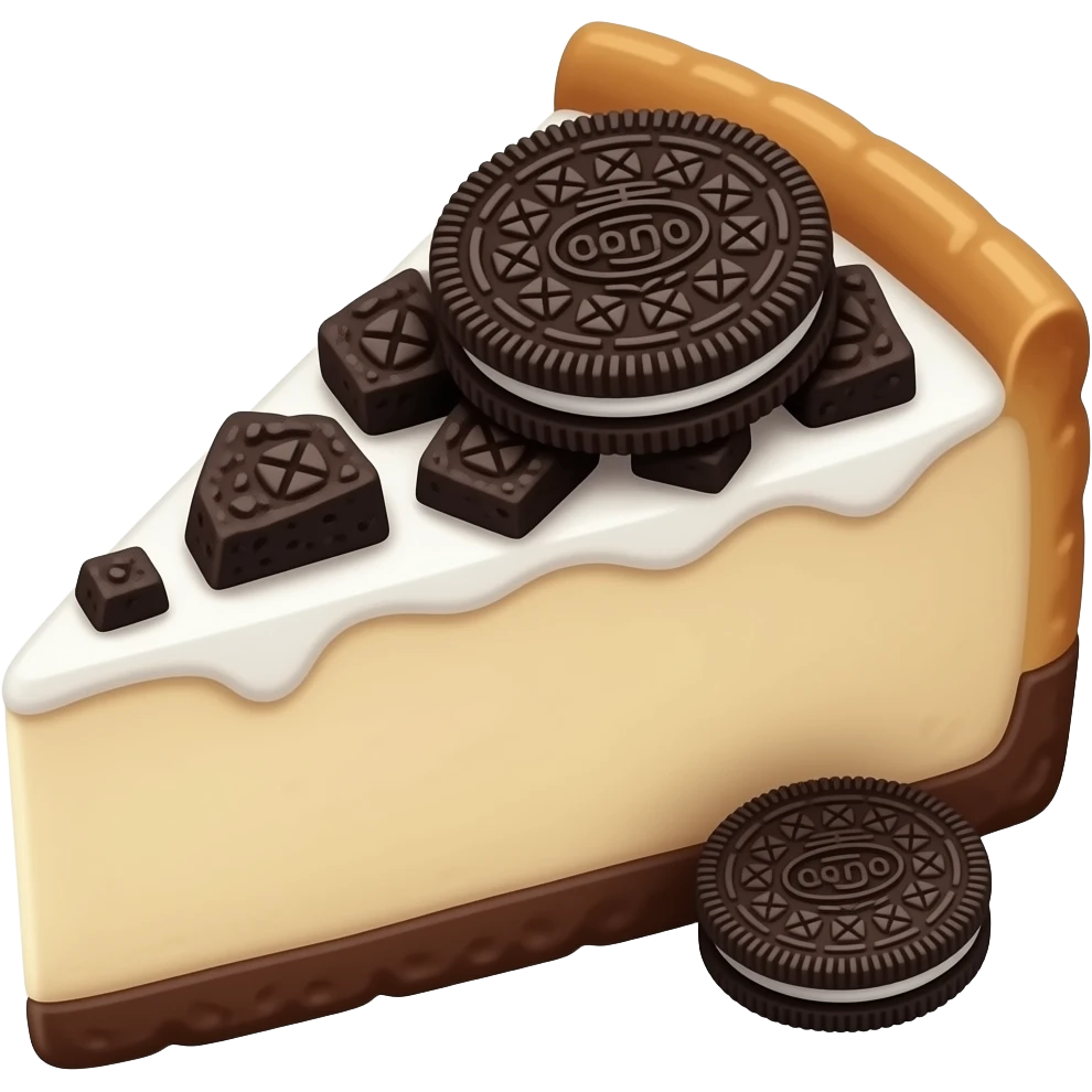 Cheesecake oreo lo azul ponlo marrón como dulce de leche y la oreo ponla triturada encima emoji
