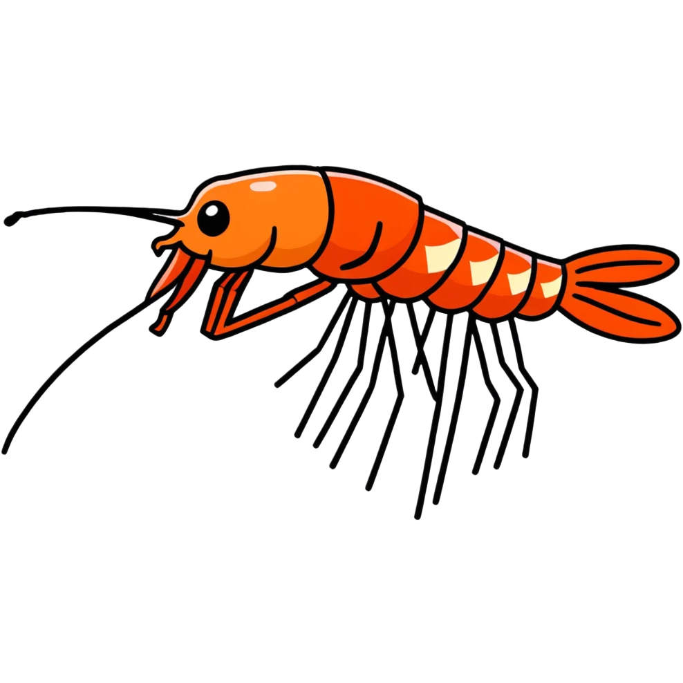 Pixelated shrimp emoji