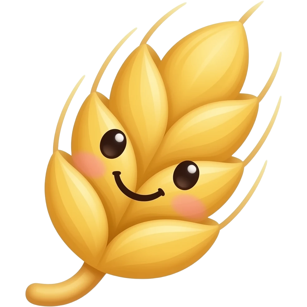Kawaii trigo con cara feliz emoji