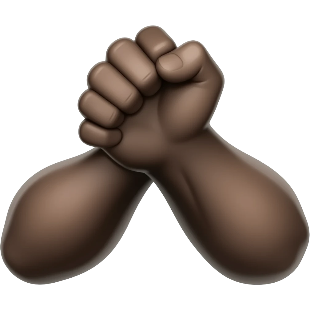 two black arms wrestling emoji