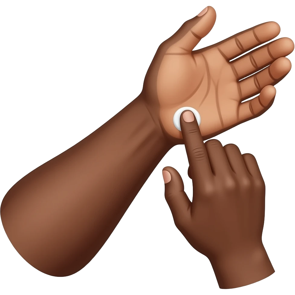 MALE ARM  AND HANDS ONLY DARKBEOWN SKIN APPLYING CREAM emoji