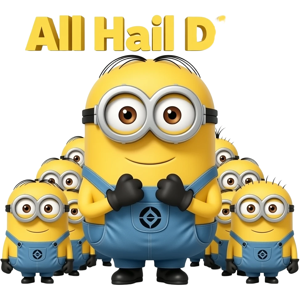 CROWD OF minions BOWING ON THIER KNEES with the text All Hail DiDi emoji