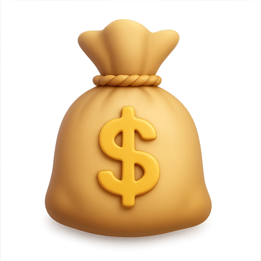 {
  "title": "3D Skeuomorphic Emoji Icon Schema",
  "type": "object",
  "properties": {
    "object": {
      "type": "string",
      "description": "Name of the object to be represented (e.g., 'money bag', 'camera', 'pizza')."
    },
    "style": {
      "type": "string",
      "enum": ["3D skeuomorphic emoji"],
      "description": "Visual style to be used for rendering."
    },
    "materials": {
      "type": "object",
      "properties": {
        "base": {
          "type": "string",
          "description": "Primary material texture, e.g., 'smooth cloth', 'metallic', 'plastic'."
        },
        "details": {
          "type": "array",
          "items": { "type": "string" },
          "description": "Secondary materials or embellishments (e.g., rope, buttons, stitching)."
        }
      }
    },
    "colors": {
      "type": "object",
      "properties": {
        "baseColor": {
          "type": "string",
          "description": "Main color of the object (e.g., '#F5DEB3' for a beige sack)."
        },
        "accentColors": {
          "type": "array",
          "items": { "type": "string" },
          "description": "Accent or highlight colors (e.g., yellow for dollar sign)."
        }
      }
    },
    "lighting": {
      "type": "object",
      "properties": {
        "type": {
          "type": "string",
          "enum": ["soft", "ambient", "studio"],
          "description": "Lighting type used to shade and define volume."
        },
        "shadows": {
          "type": "boolean",
          "description": "Indicates if soft drop shadows are used."
        }
      }
    },
    "geometry": {
      "type": "object",
      "properties": {
        "dimensionality": {
          "type": "string",
          "enum": ["3D"],
          "description": "Indicates that object is rendered in 3D."
        },
        "roundedEdges": {
          "type": "boolean",
          "description": "Indicates if object has smooth, rounded edges."
        }
      }
    },
    "expression": {
      "type": "string",
      "enum": ["playful", "realistic", "friendly"],
      "description": "Overall emotional tone of the icon."
    },
    "background": {
      "type": "string",
      "enum": ["transparent", "white", "gradient"],
      "description": "Background type for the rendered emoji."
    }
  },
  "required": ["object", "style", "materials", "colors", "lighting", "geometry", "expression", "background"]
}

palette emoji