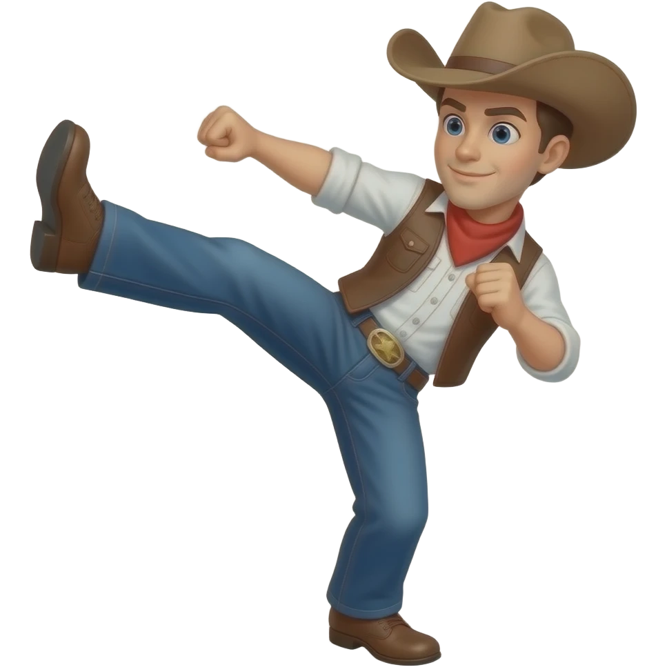 cowboy roundhouse kick emoji